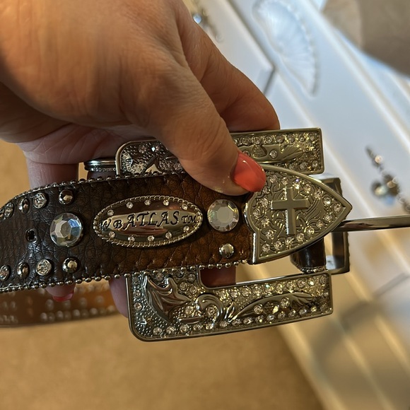 Brown Western Bling Belt - Picture 5 of 6